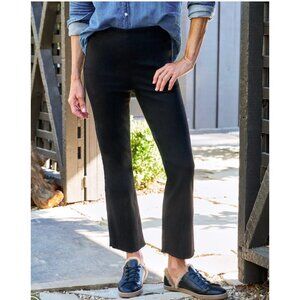 Frank & Eileen Killian Illusion Crop Flare Pull On Jeans Black Women's Size 28